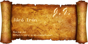 Járó Irén névjegykártya