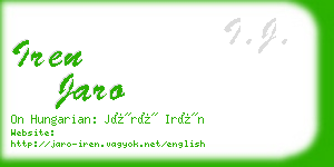 iren jaro business card
